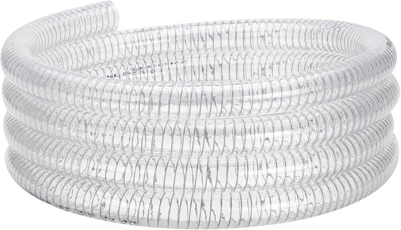 Geowaky 5/8"id-25ft PVC Reinforced Tubing Steel Wire Suction Flexible Hose Vinyl Tubing Heavy Duty PVC Vacuum Hose Drain Fuel Oil Gas Water for Marine Bilge Pump Pond Spa - Image 1